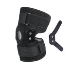 Hinged knee brace neoprene adjustable support in black