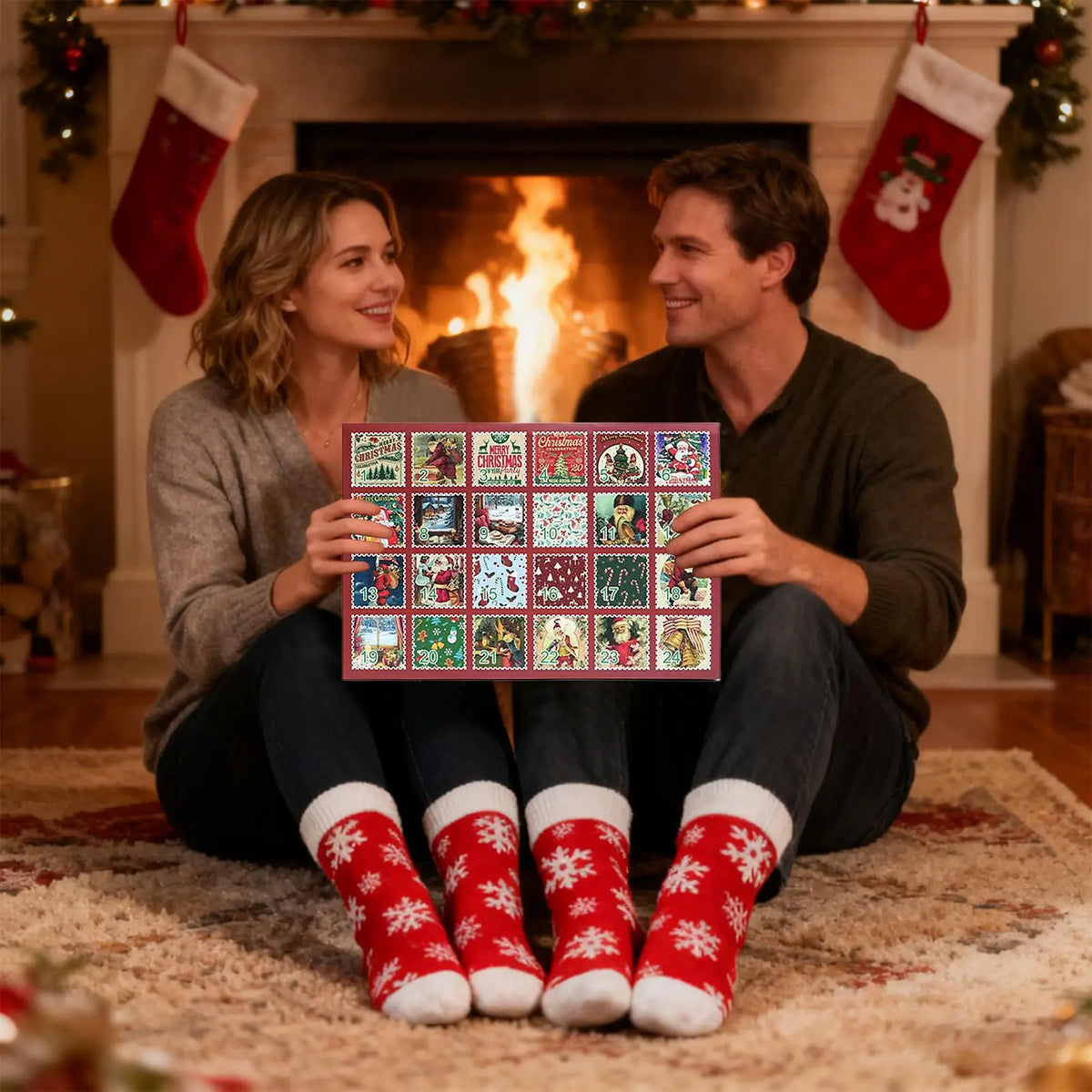 Sock Advent Calendar Christmas Socks Women Men 24 Days Countdown 12 Pairs