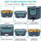 Electric lunch box 1.5L portable 60W food warmer with leak-proof lid