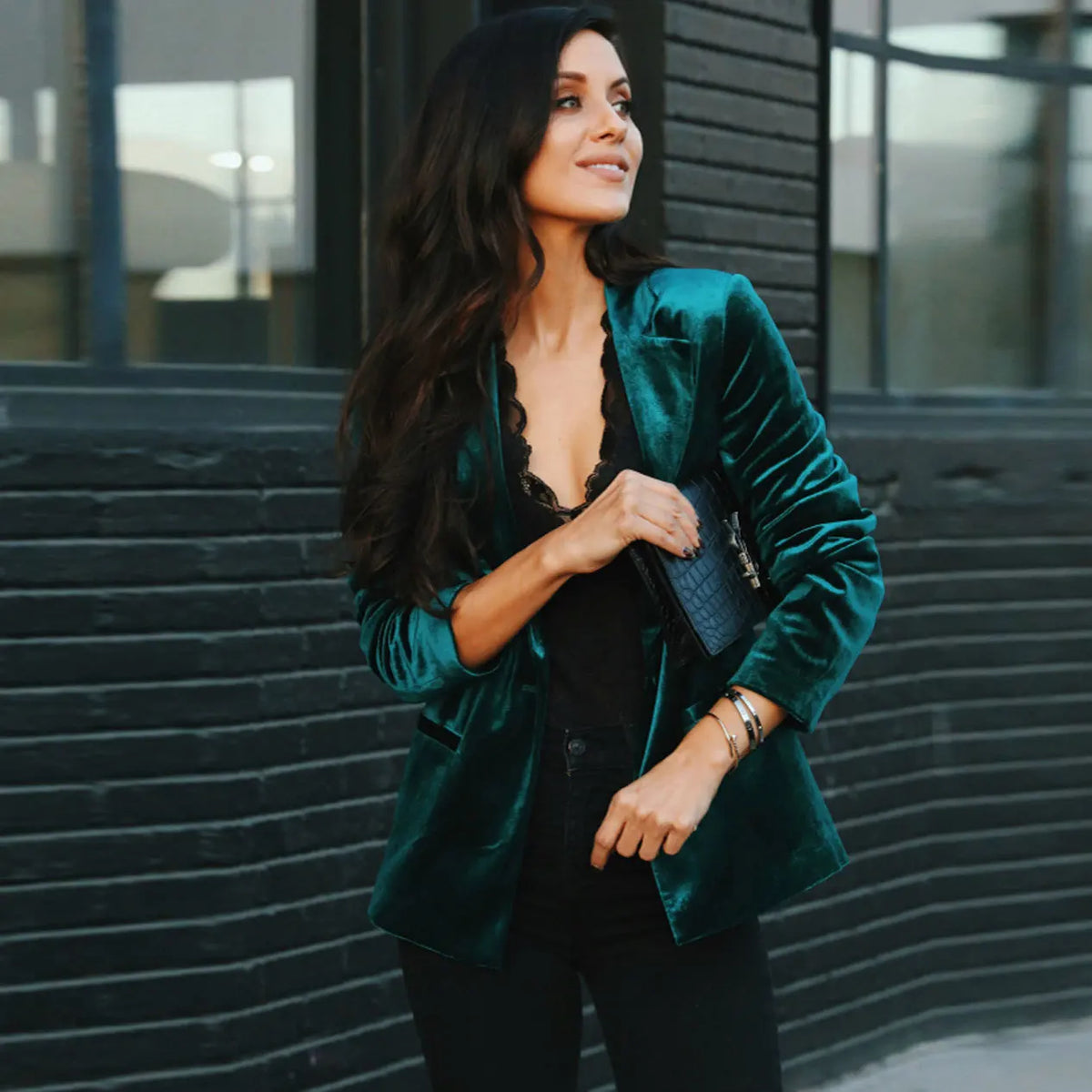 Womens Velvet Blazer Long Sleeve Solid Lapel Collar Single Breasted