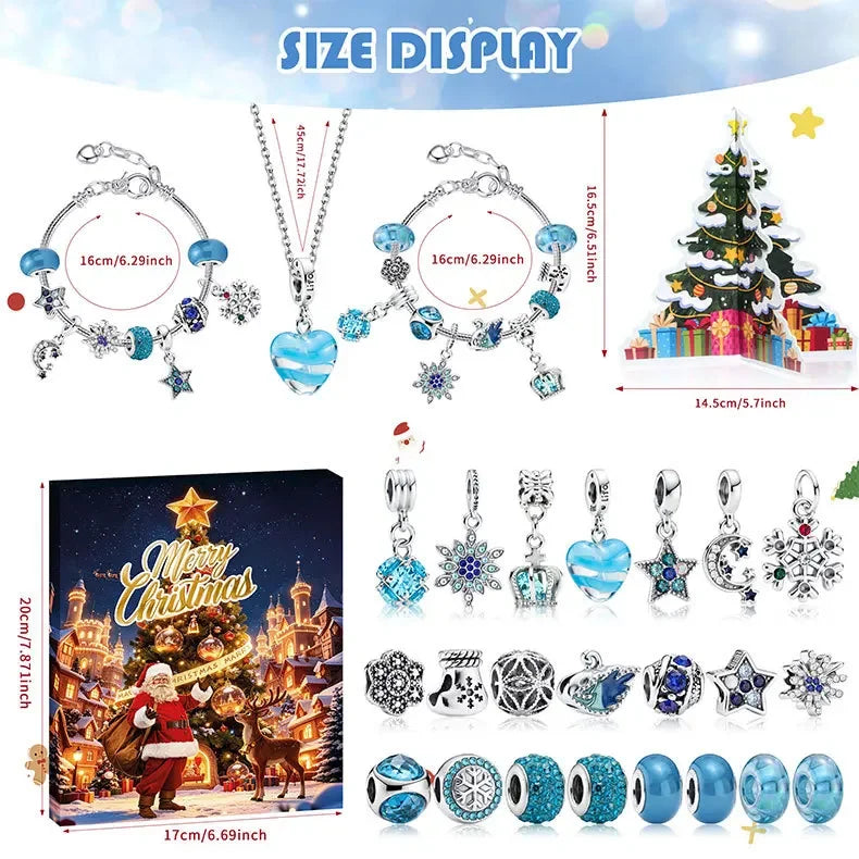 Charm Bracelet Advent Calendar 24 Piece Christmas Countdown Set