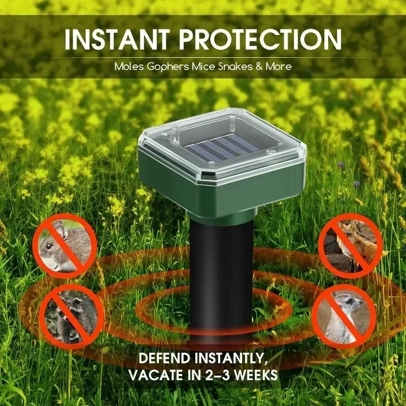 Solar Animal Repeller Waterproof Snake Rat Deterrent Vibration Pack