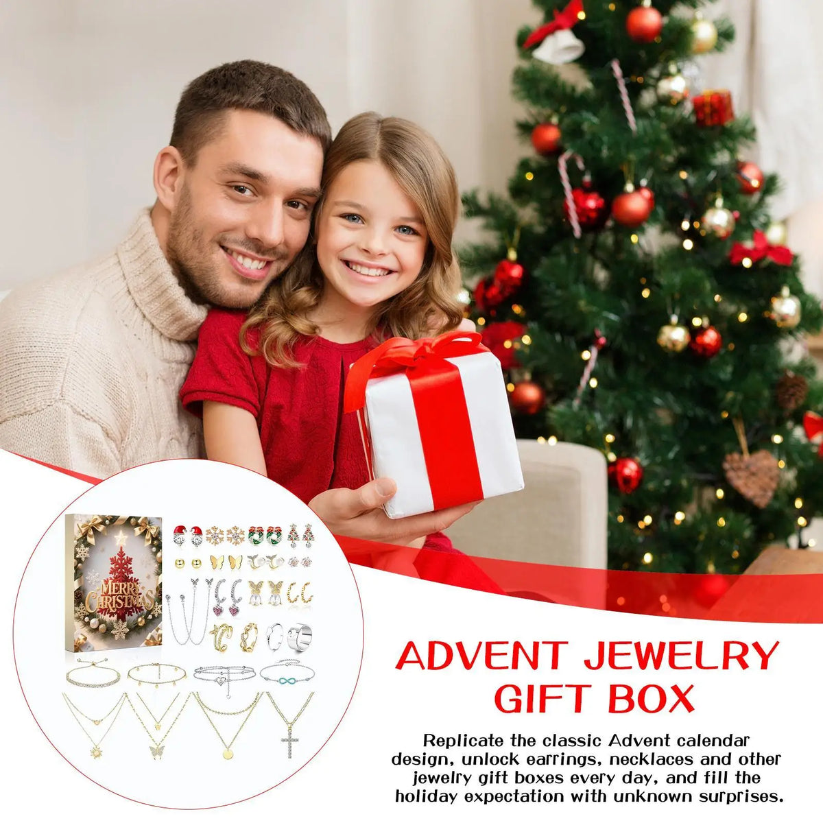 Jewelry Advent Calendar Christmas 24 Day Women Earring Bracelet Set
