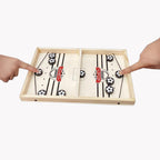 2-in-1 tabletop game set foosball and shuffleboard wooden indoor board