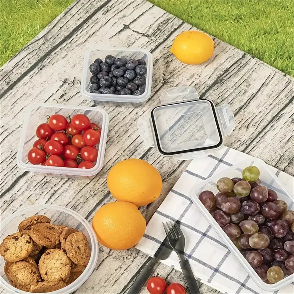 Food storage containers 12-piece BPA-free airtight stackable set with colored lids