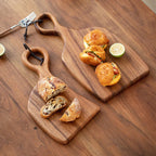 Walnut wood cutting boards 2-pack set, dual-sided for chopping and serving