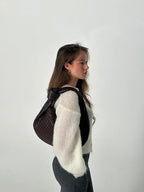 Medium woven braided handbag in faux leather, women's everyday bag