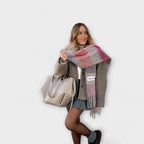 Women vintage tote bag large size in brown black and taupe