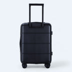 Hard shell luggage set 3-piece with 4-wheel spinner and combination lock, black and blue