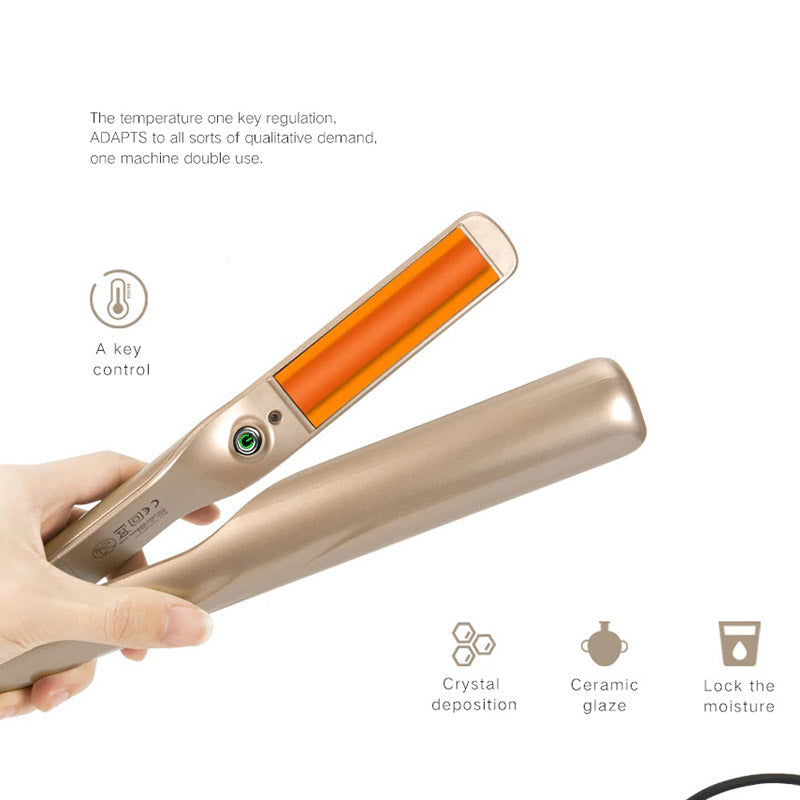 2-in-1 Hair Styler straightener and curling iron with ionic plates, 80–210°C