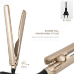 2-in-1 Hair Styler straightener and curling iron with ionic plates, 80–210°C