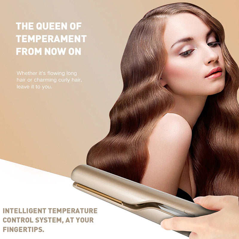 2-in-1 Hair Styler straightener and curling iron with ionic plates, 80–210°C