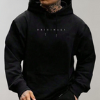 Men's oversized pullover hoodie with kangaroo pocket and drawstring hood