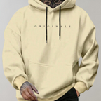 Men's oversized pullover hoodie with kangaroo pocket and drawstring hood
