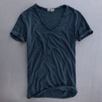 Men's slim fit V-neck T-shirt lightweight summer top in multiple colours