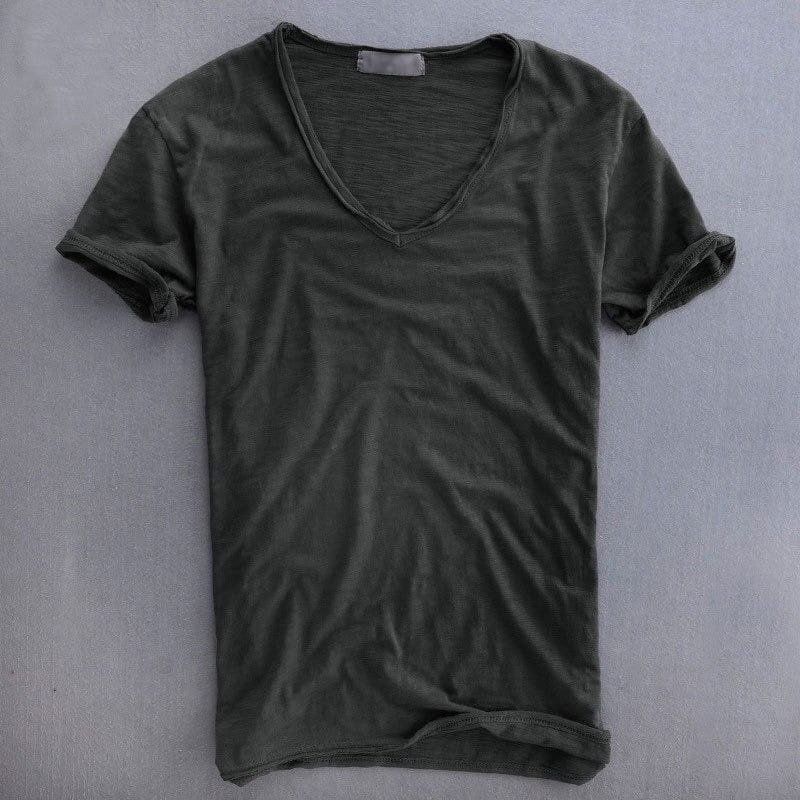 Men's slim fit V-neck T-shirt lightweight summer top in multiple colours