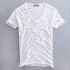 Men's slim fit V-neck T-shirt lightweight summer top in multiple colours