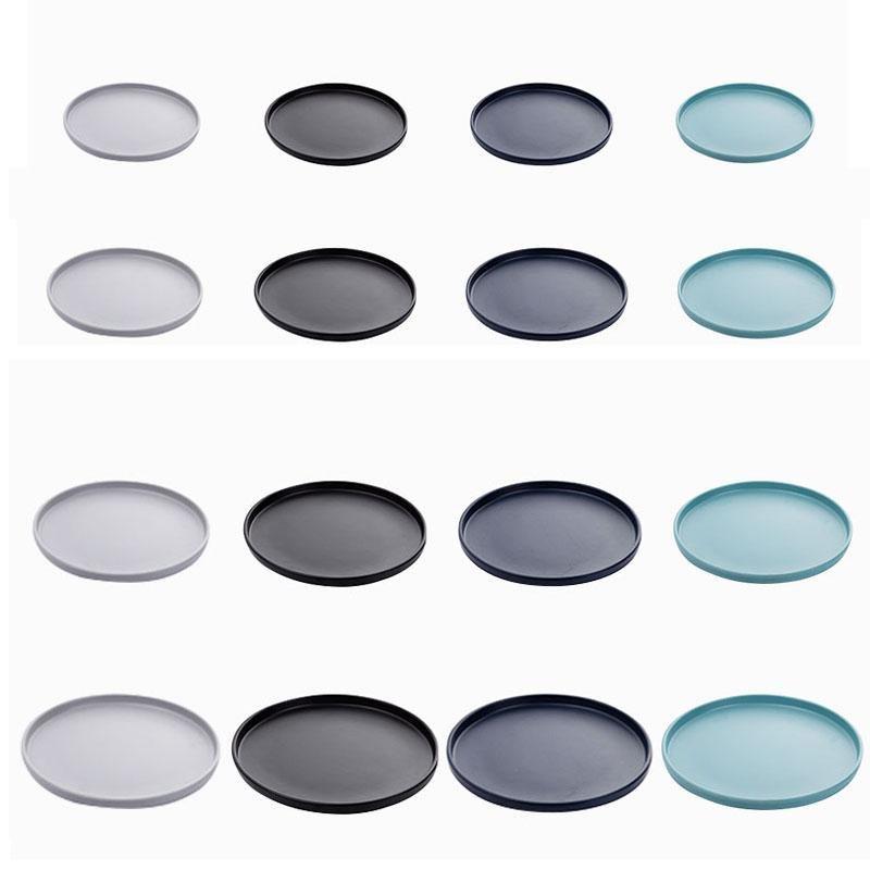 Melamine dinnerware set 16-piece farm style raised edge in gray, black and green