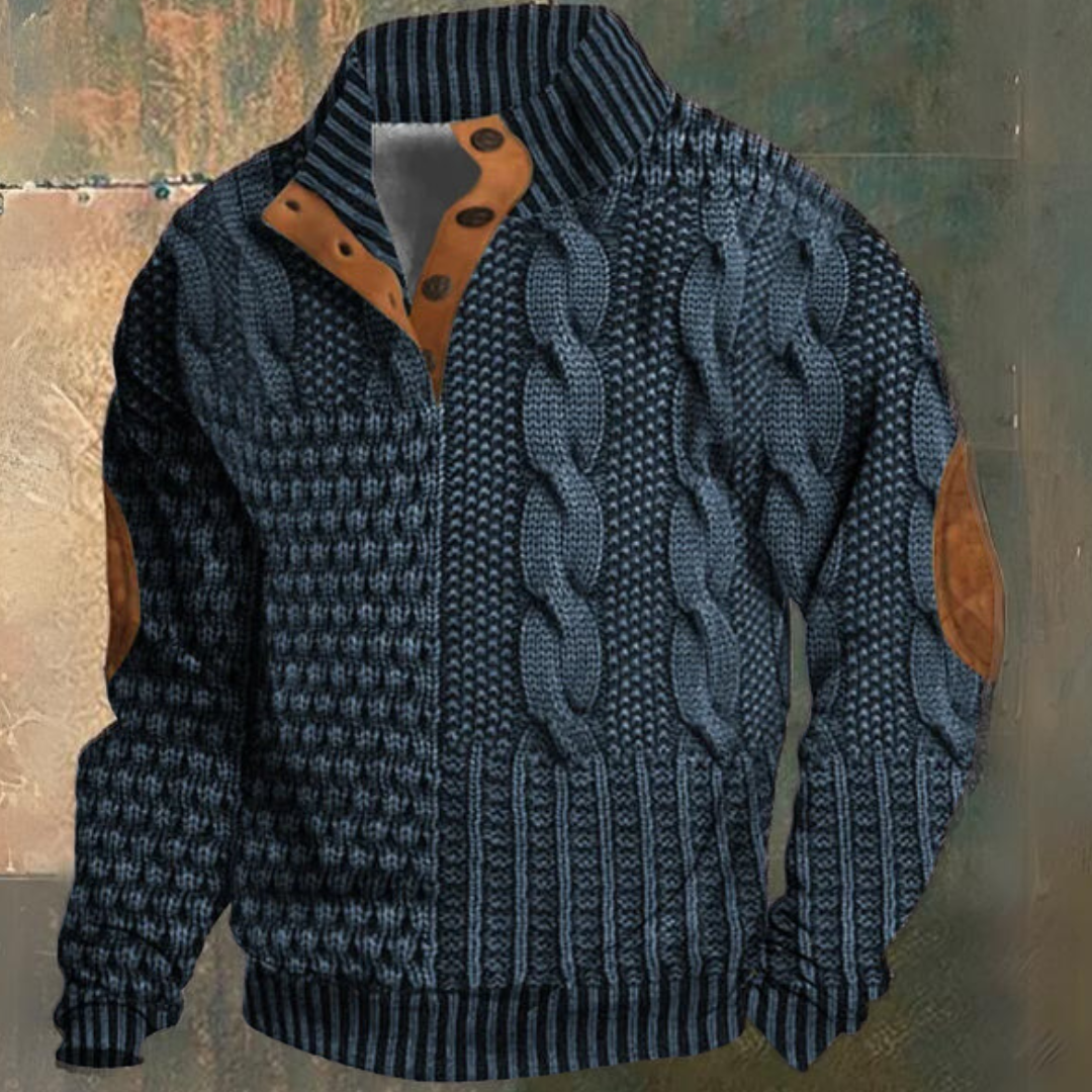 Men's warm knit pullover sweater, cozy and soft, available in multiple colors
