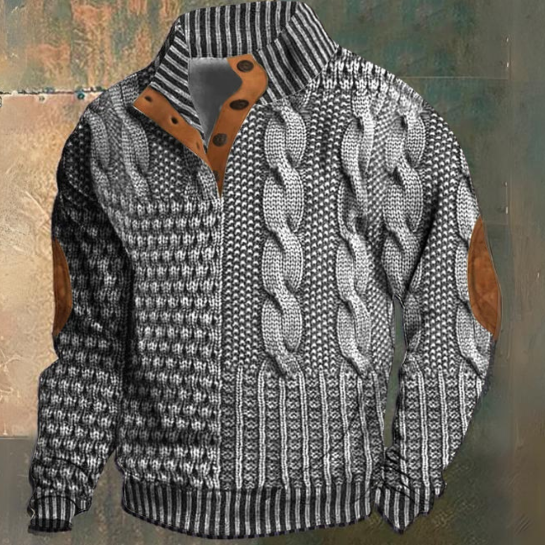 Men's warm knit pullover sweater, cozy and soft, available in multiple colors