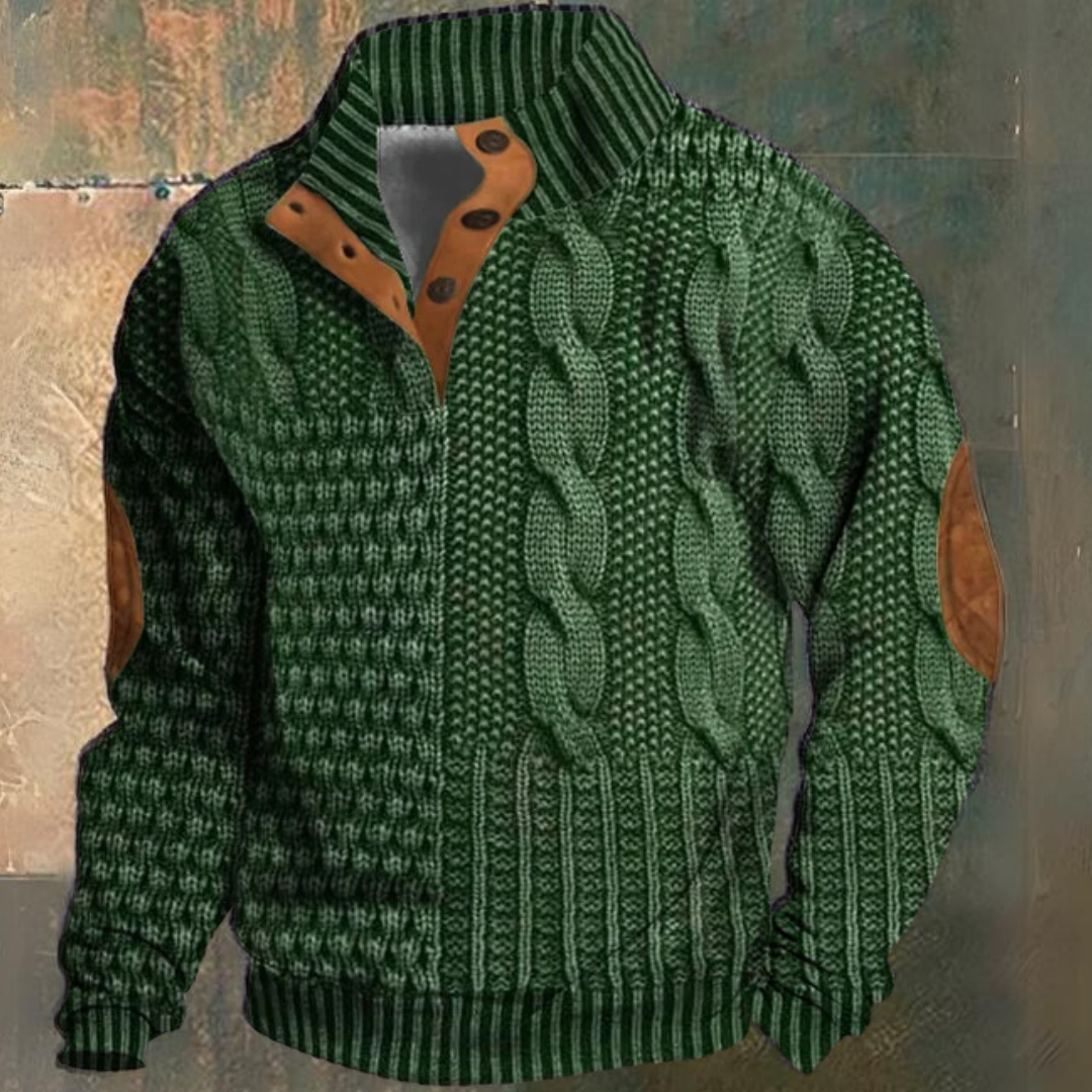 Men's warm knit pullover sweater, cozy and soft, available in multiple colors