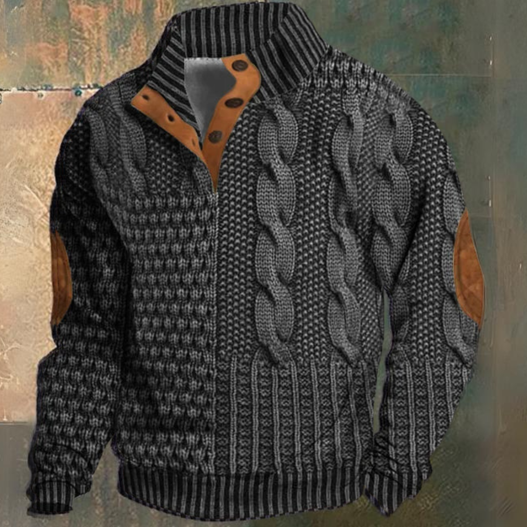 Men's warm knit pullover sweater, cozy and soft, available in multiple colors