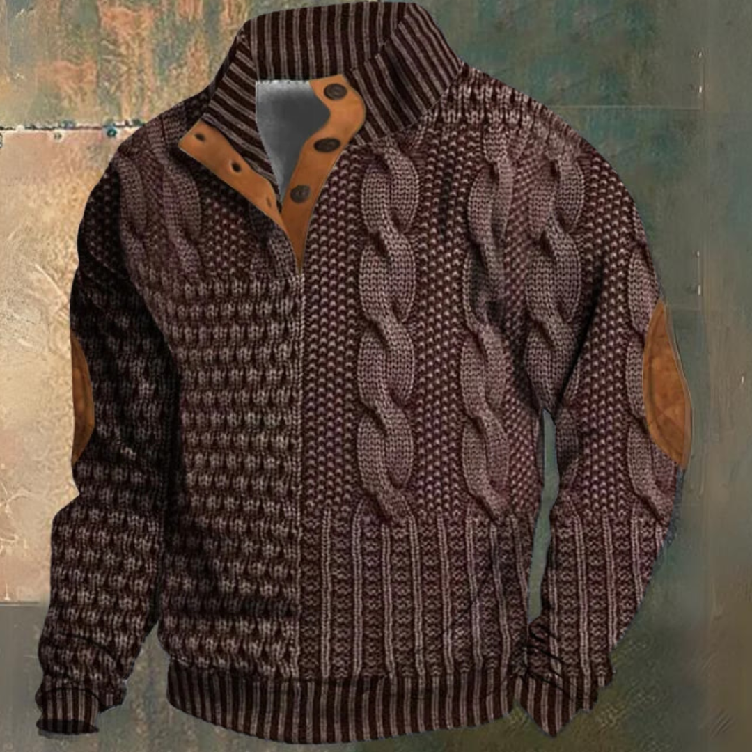 Men's warm knit pullover sweater, cozy and soft, available in multiple colors