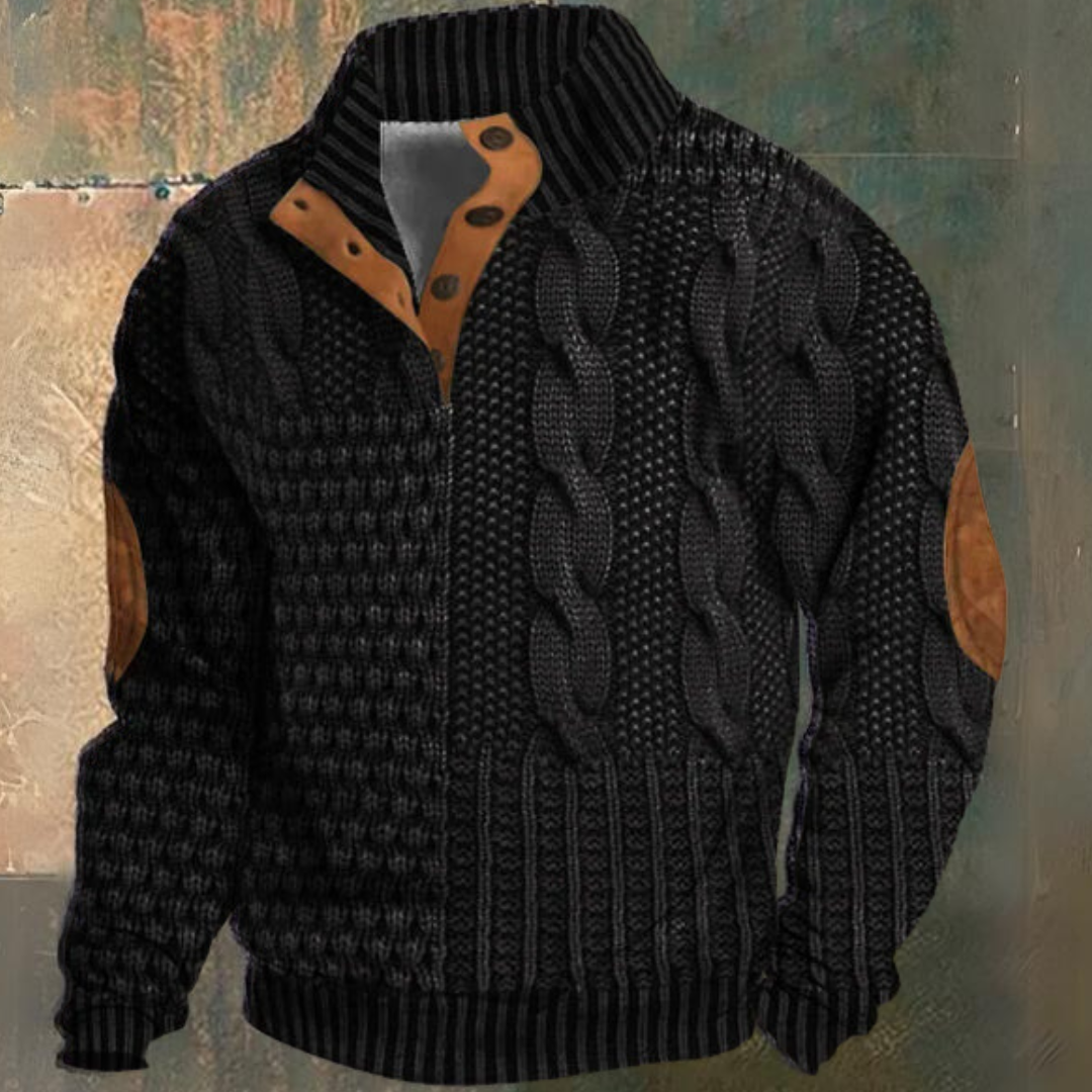 Men's warm knit pullover sweater, cozy and soft, available in multiple colors