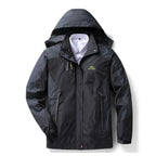 Women waterproof hooded jacket color block zip front multiple colors
