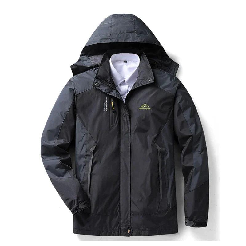 Women waterproof hooded jacket color block zip front multiple colors