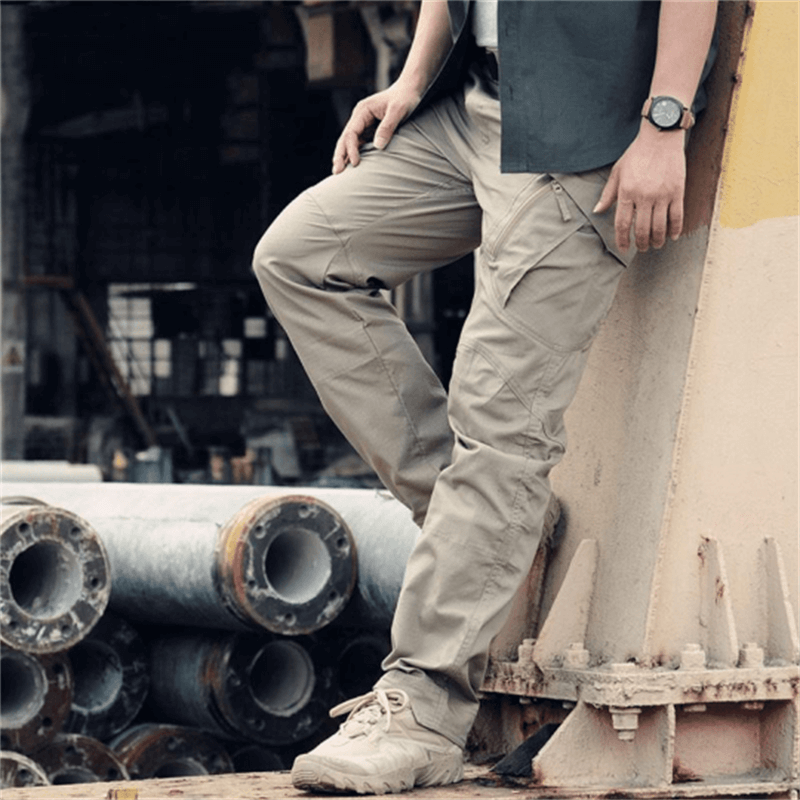 Men's tactical cargo pants waterproof straight leg, hiking trekking outdoor