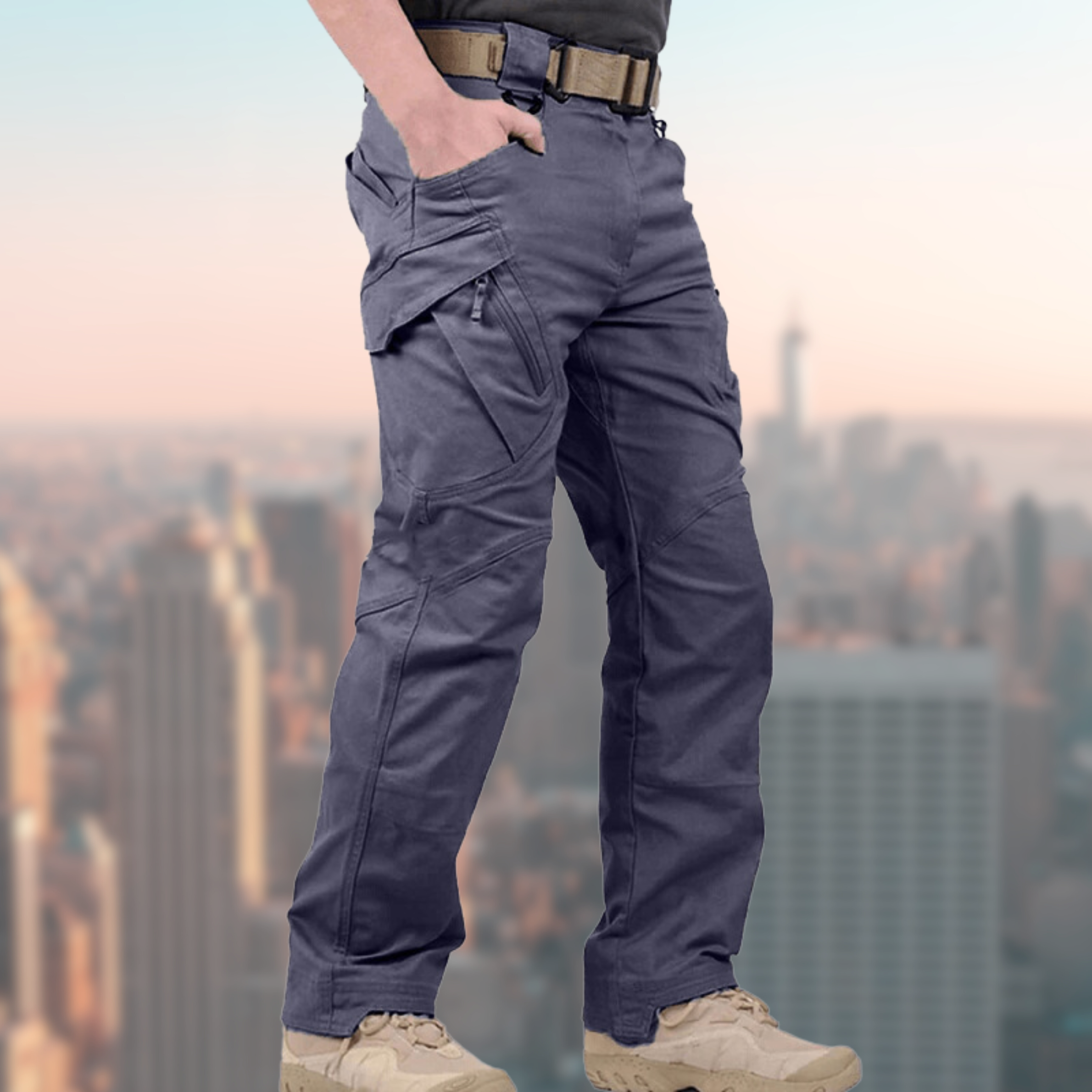 Men's tactical cargo pants waterproof straight leg, hiking trekking outdoor