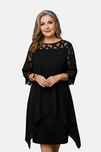 Women's soft-touch midi dress with flattering waist, available in sizes L to 6XL