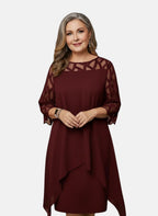 Women's soft-touch midi dress with flattering waist, available in sizes L to 6XL