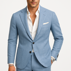 Men's spring suit slim fit lightweight, formal wedding suit in green beige blue