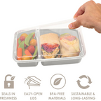 Food storage containers 20-piece set with 2 compartments, BPA-free reusable meal prep