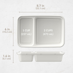 Food storage containers 20-piece set with 2 compartments, BPA-free reusable meal prep