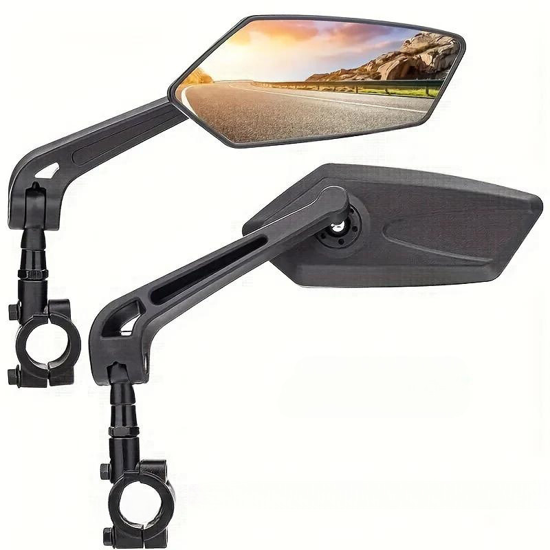 HD adjustable bicycle rearview mirrors 2-pack, universal fit for bike and e-bike, 23cm flat lens