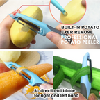 3-in-1 vegetable peeler with julienne slicer and ergonomic handle for kitchen food prep