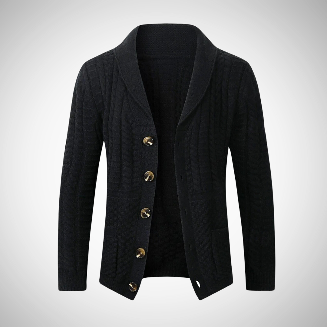 Men knit button cardigan long sleeve in light grey, beige and black