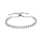 Adjustable tennis bracelet in black sparkling crystal style