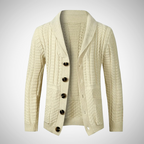 Men knit button cardigan long sleeve in light grey, beige and black