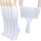 Lymphedema & diabetes socks extra wide non-binding white calf length one size
