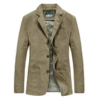 Men's casual lightweight blazer in tailored fit, available in Khaki, Black and Army Green