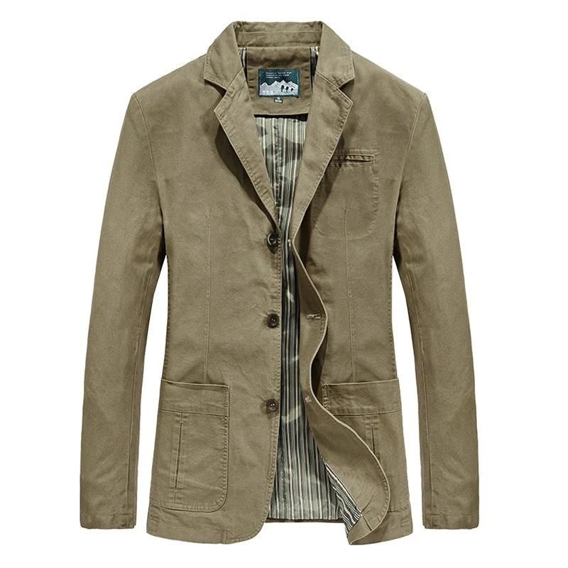Men's casual lightweight blazer in tailored fit, available in Khaki, Black and Army Green