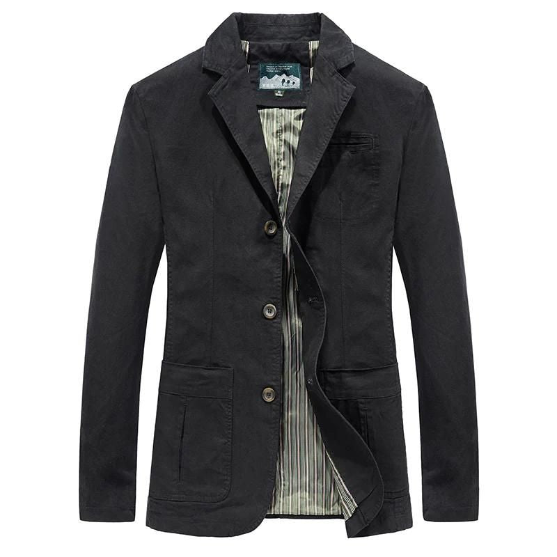Men's casual lightweight blazer in tailored fit, available in Khaki, Black and Army Green