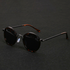 Metal frame polarized sunglasses anti-reflective lenses in gold gun metal turtle