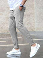 Men's slim fit jogger pants with drawstring waist, casual streetwear style