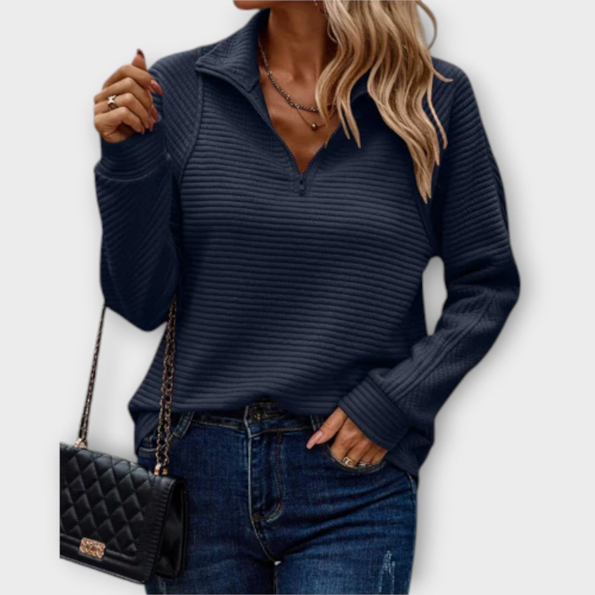 Women V-Neck Zip Jumper in multiple colours sizes S to 2XL