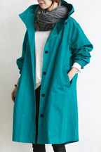 Women's waterproof rain coat with oversized hood, urban style
